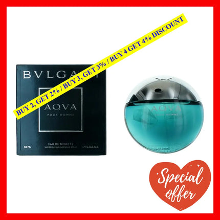 Aqva Pour Homme By Bvlgari 1.7 Oz Eau De Toilette Spray For Men