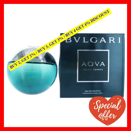 Aqva Pour Homme By Bvlgari 3.4 Oz Eau De Toilette Spray For Men (Aqua)