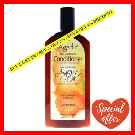 Argan Oil Daily Moisturizing Conditioner By Agadir For Unisex - 12.4 Oz