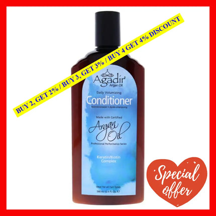 Argan Oil Daily Volumizing Conditioner By Agadir For Unisex - 12.4 Oz