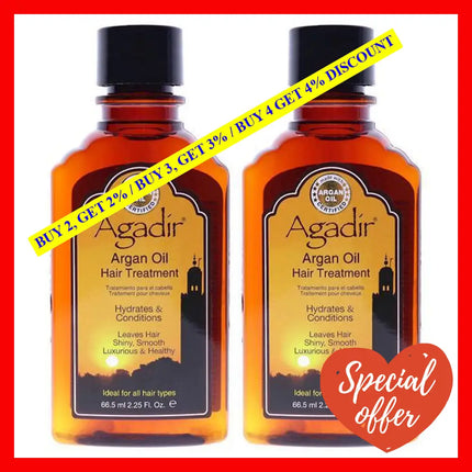 Argan Oil Hair Treatment By Agadir For Unisex - 2.25 Oz Pack Of 2