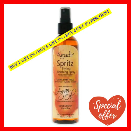 Argan Oil Spritz Styling Finishing Spray - Extra Firm Hold By Agadir For Unisex 8 Oz Hair