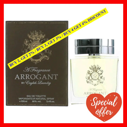 Arrogant By English Laundry 3.4 Oz Eau De Toilette Spray For Men