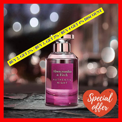 Authentic Night By Abercrombie And Fitch For Women - 3.4 Oz Edp Spray