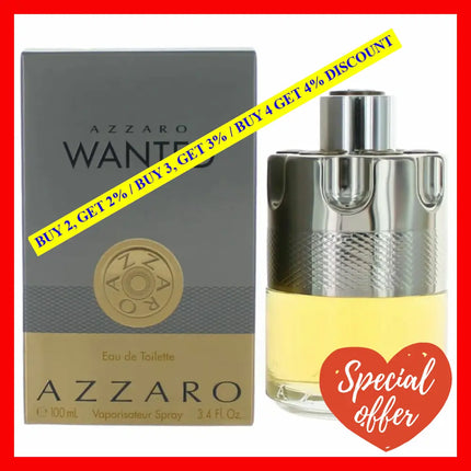 Azzaro Wanted By 3.4 Oz Eau De Toilette Spray For Men