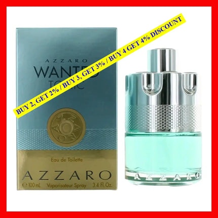 Azzaro Wanted Tonic By 3.4 Oz Eau De Toilette Spray For Men