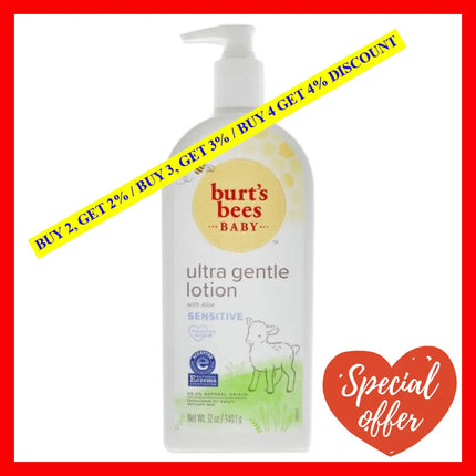 Baby Ultra Gentle Lotion - Aloe By Burts Bees For Kids 12 Oz Body