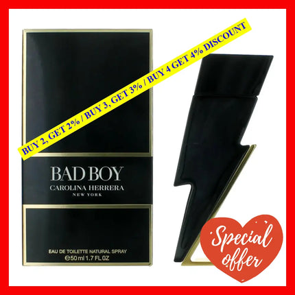 Bad Boy By Carolina Herrera 1.7 Oz Eau De Toilette Spray For Men