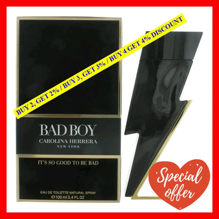 Bad Boy By Carolina Herrera 3.4 Oz Eau De Toilette Spray For Men