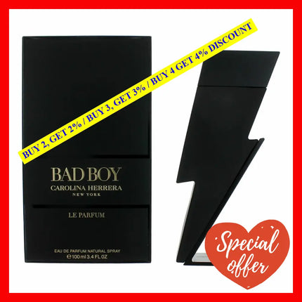 Bad Boy Le Parfum By Carolina Herrera 3.4 Oz Eau De Spray For Men