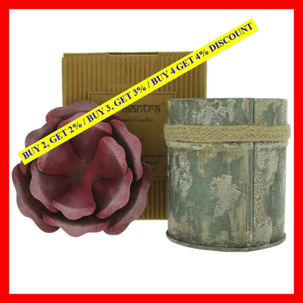 Bali Mantra Handmade Scented Candle In Rose Tin - Redcurrant