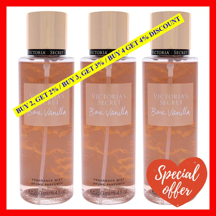 Bare Vanilla By Victorias Secret For Women - 8.4 Oz Fragrance Mist Pack Of 3