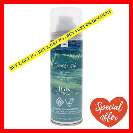 Beach Club Texture Spray By Igk For Unisex - 5 Oz Hair