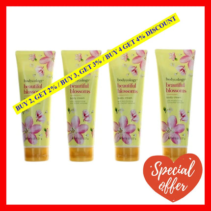 Beautiful Blossoms By Bodycology 4 Pack 8 Oz Moisturizing Body Cream For Women