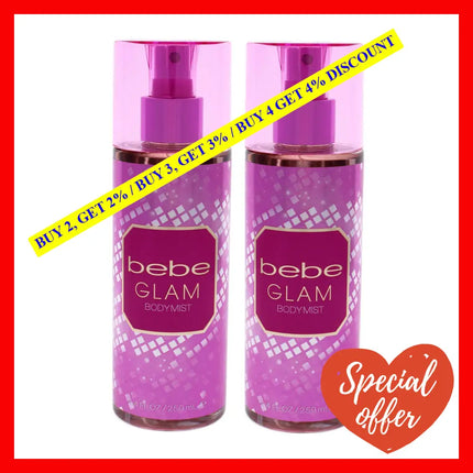 Bebe Glam By For Women - 8.4 Oz Body Mist Pack Of 2