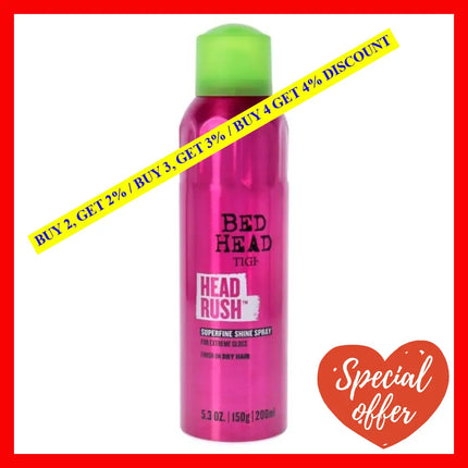 Bed Head Headrush Shine Hair Spray By Tigi For Unisex - 5.3 Oz Mist