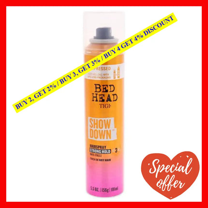 Bed Head Showdown Anti-Frizz Hairspray With Strong Hold By Tigi For Unisex - 5.5 Oz Hair Spray