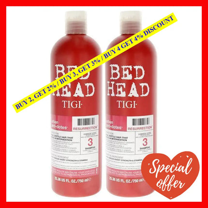 Bed Head Urban Antidotes Resurrection Shampoo By Tigi For Unisex - 25.36 Oz Pack Of 2