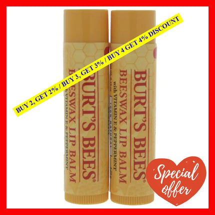 Beeswax Lip Balm Twin Pack By Burts Bees For Unisex - 2 X 0.15 Oz