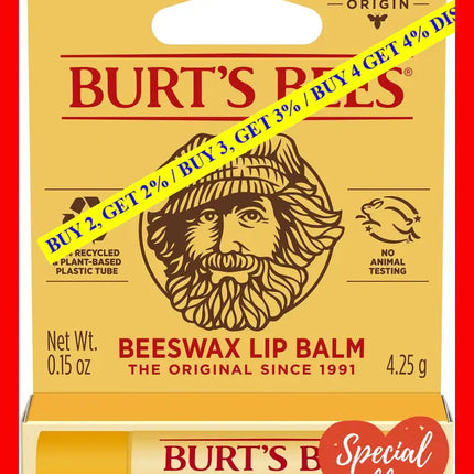 Beeswax Lip Balm With Vitamin E Peppermint By Burts Bees For Unisex - 0.15 Oz