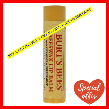 Beeswax Lip Balm With Vitamin E Peppermint By Burts Bees For Unisex - 0.15 Oz