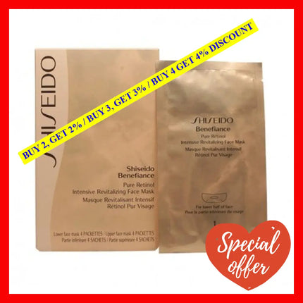 Benefiance Pure Retinol Intensive Revitalizing Face Mask By Shiseido For Unisex - 4 Pairs