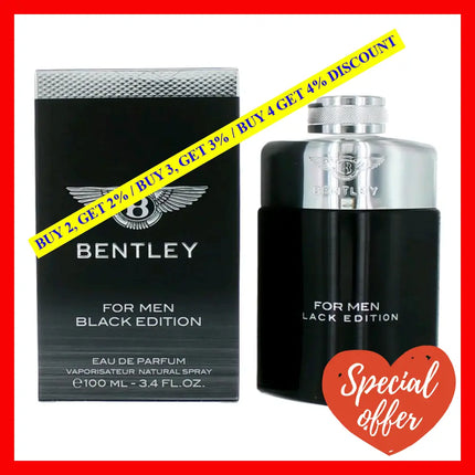 Bentley Black Edition By 3.4 Oz Eau De Parfum Spray For Men