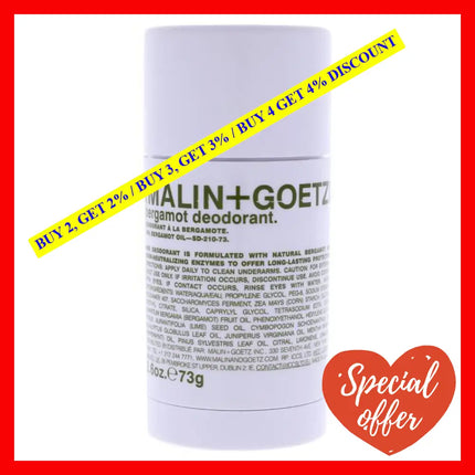 Bergamot Deodorant By Malin + Goetz For Unisex - 2.6 Oz