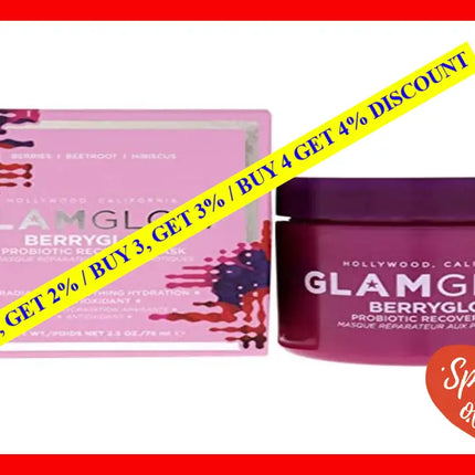 Berryglow Probiotic Recovery Mask By Glamglow For Unisex - 2.5 Oz