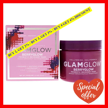 Berryglow Probiotic Recovery Mask By Glamglow For Unisex - 2.5 Oz