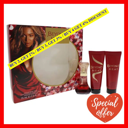 Beyonce Heat By For Women - 3 Pc Gift Set 1Oz Edp Spray 2.5Oz Sensual Body Lotion Shower Gel