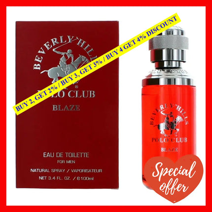 Bhpc Blaze By Beverly Hills Polo Club 3.4 Oz Eau De Toilette Spray For Men