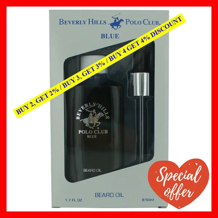 Bhpc Blue By Beverly Hills Polo Club 1.7 Oz Beard Oil For Men