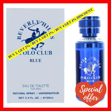 Bhpc Blue By Beverly Hills Polo Club 3.4 Oz Eau De Toilette Spray For Men