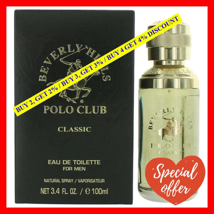 Bhpc Classic By Beverly Hills Polo Club 3.4 Oz Eau De Toilette Spray For Men