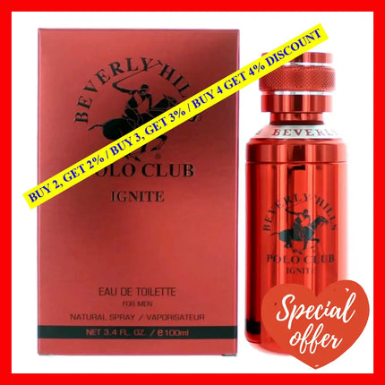 Bhpc Ignite By Beverly Hills Polo Club 3.4 Oz Eau De Toilette Spray For Men