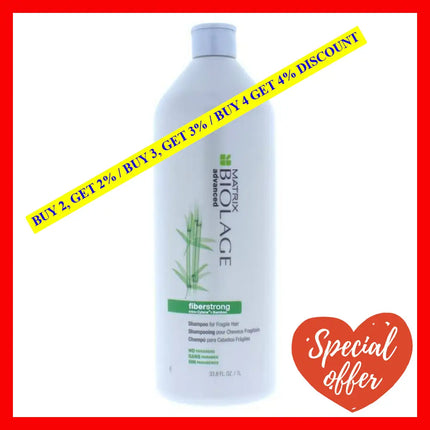 Biolage Advanced Fiberstrong Intra-Cylane + Bamboo Shampoo For Weak-Fragile Hair By Matrix For