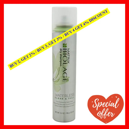 Biolage Waterless Clean Full Dry Shampoo By Matrix For Unisex - 3.4 Oz Hair Spray