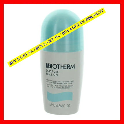 Biotherm Deo Pure Roll-On By 2.53 Oz 48H Antiperspirant