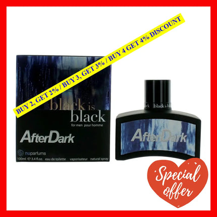 Black Is After Dark By Nuparfums 3.4 Oz Eau De Toilette Spray For Men