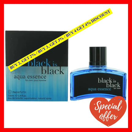 Black Is Aqua Essence By Nuparfums 3.4 Oz Eau De Toilette Spray For Men