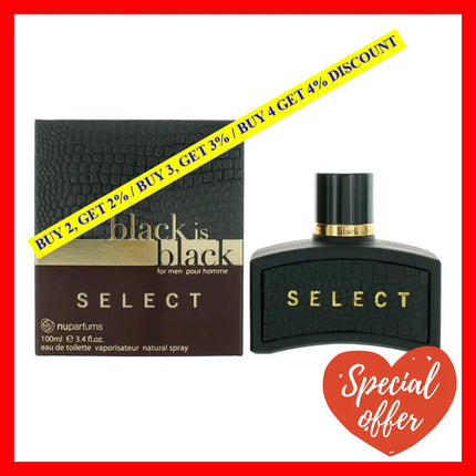 Black Is Select By Nuparfums 3.4 Oz Eau De Toilette Spray For Men