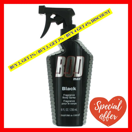 Bod Man Black By Parfums De Coeur 8 Oz Frgrance Body Spray For Men