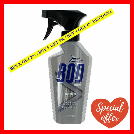 Bod Man Iconic By Parfums De Coeur 8 Oz Frgrance Body Spray For Men