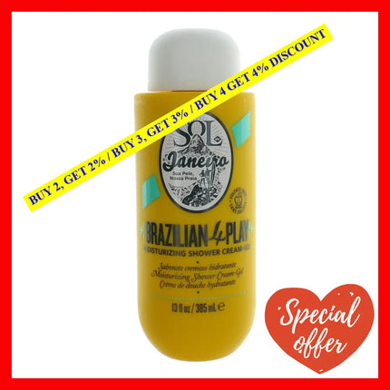 Brazilian 4 Play Moisturizing Shower Cream-Gel By Sol De Janeiro 13 Oz Gel