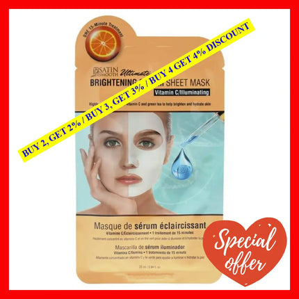 Brightening Serum Sheet Mask By Satin Smooth For Unisex - 0.84 Oz