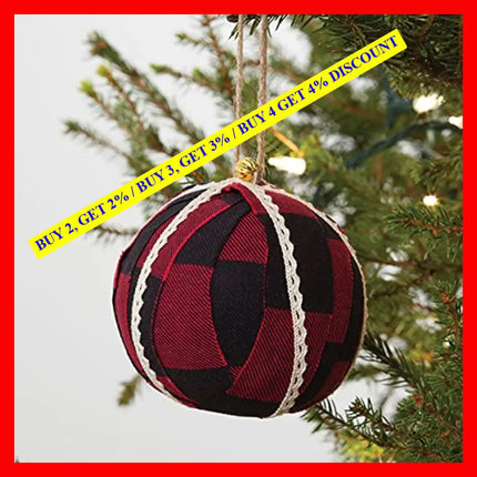 Buffalo Plaid Fabric Ornament Hanging_Ornament