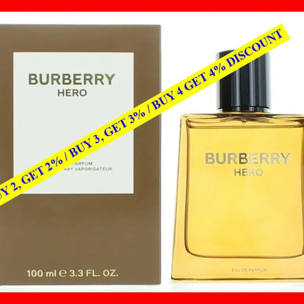 Burberry Hero By 3.3 Oz Eau De Parfum Spray For Men