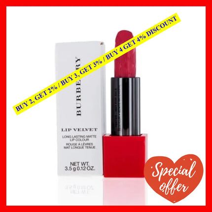 Burberry Lip Velvet Lipstick #413 - Pomegranate Pink Tester 0.12 Oz (3.4 Gr)