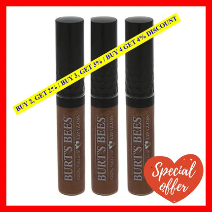 Burts Bees Lip Gloss - 206 Solar Eclipse By For Women 0.2 Oz Pack Of 3